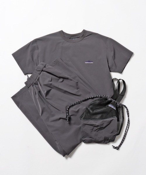 THOUSAND MILE（サウザンドマイル）の「THOUSAND MILE/サウザンドマイル ROOMY FLARE PANTS SET UP セットアップ（Tシャツ/カットソー・レディース・ブラック/オリーブ/ダークグレー・FREE）」の3枚目の写真