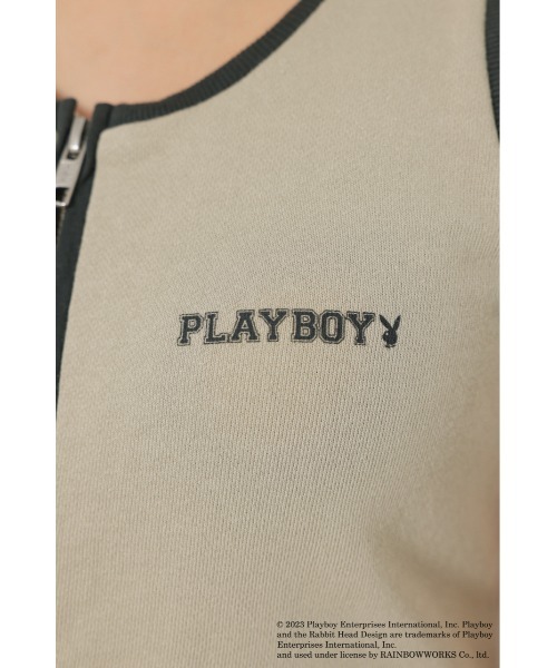 PLAYBOY(プレイボーイ)の「PLAYBOY×LAGUA ZIP TANK(タンクトップ・レディース・ライトブラック/グレイッシュベージュ・FREE)」の12枚目の写真