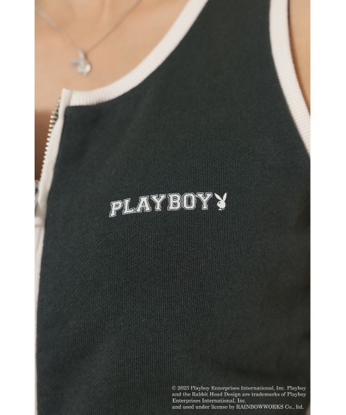 PLAYBOY(プレイボーイ)の「PLAYBOY×LAGUA ZIP TANK(タンクトップ・レディース・ライトブラック/グレイッシュベージュ・FREE)」の7枚目の写真