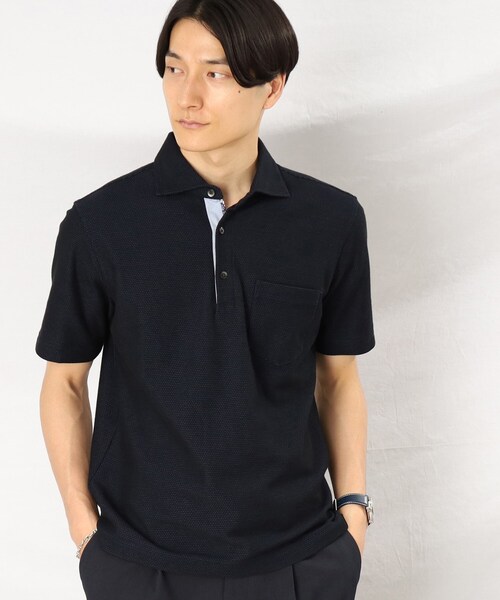 TAKEO KIKUCHI(タケオキクチ)の「【抗菌防臭】ハニカムメランジ ポロシャツ ベーシックカラー(ポロシャツ・メンズ・ホワイト/チャコールグレー/ネイビー/ピンク系/ダークネイビー・02/03/01/04/05)」の4枚目の写真