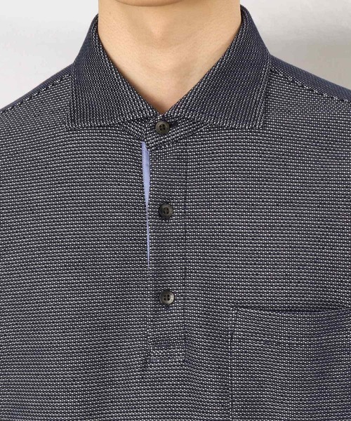 TAKEO KIKUCHI(タケオキクチ)の「【抗菌防臭】ハニカムメランジ ポロシャツ ベーシックカラー(ポロシャツ・メンズ・ホワイト/チャコールグレー/ネイビー/ピンク系/ダークネイビー・02/03/01/04/05)」の9枚目の写真