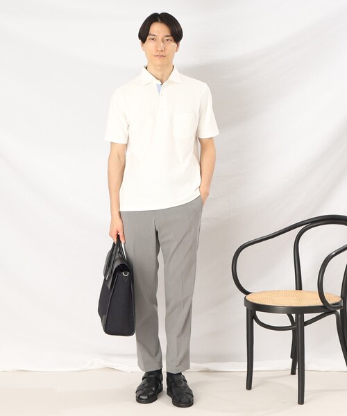 TAKEO KIKUCHI(タケオキクチ)の「【抗菌防臭】ハニカムメランジ ポロシャツ ベーシックカラー(ポロシャツ・メンズ・ホワイト/チャコールグレー/ネイビー/ピンク系/ダークネイビー・02/03/01/04/05)」の21枚目の写真