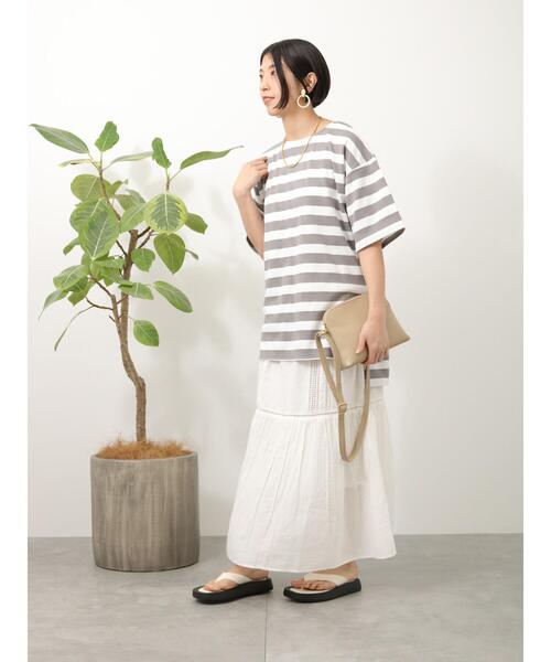 Lugnoncure(ルノンキュール)の「太ボーダーチュニック(Tシャツ/カットソー・レディース・グリーン/グレー/ブラック・フリ-)」の10枚目の写真