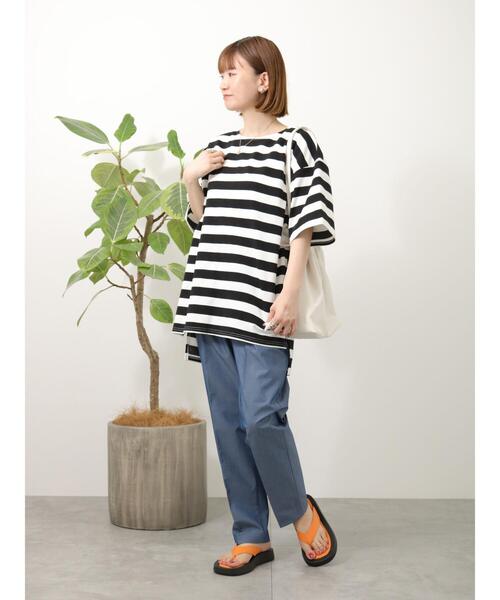 Lugnoncure(ルノンキュール)の「太ボーダーチュニック(Tシャツ/カットソー・レディース・グリーン/グレー/ブラック・フリ-)」の15枚目の写真