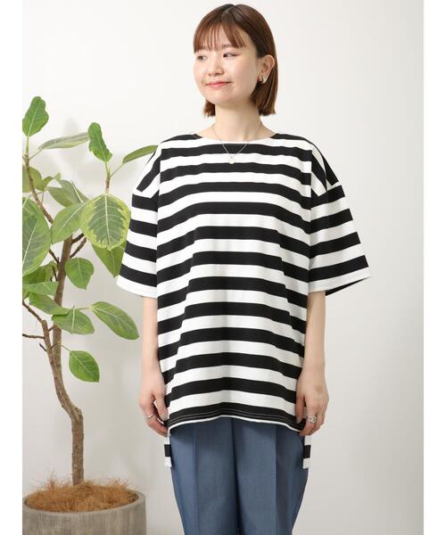 Lugnoncure(ルノンキュール)の「太ボーダーチュニック(Tシャツ/カットソー・レディース・グリーン/グレー/ブラック・フリ-)」の18枚目の写真