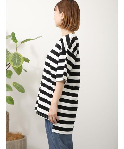 Lugnoncure(ルノンキュール)の「太ボーダーチュニック(Tシャツ/カットソー・レディース・グリーン/グレー/ブラック・フリ-)」の19枚目の写真