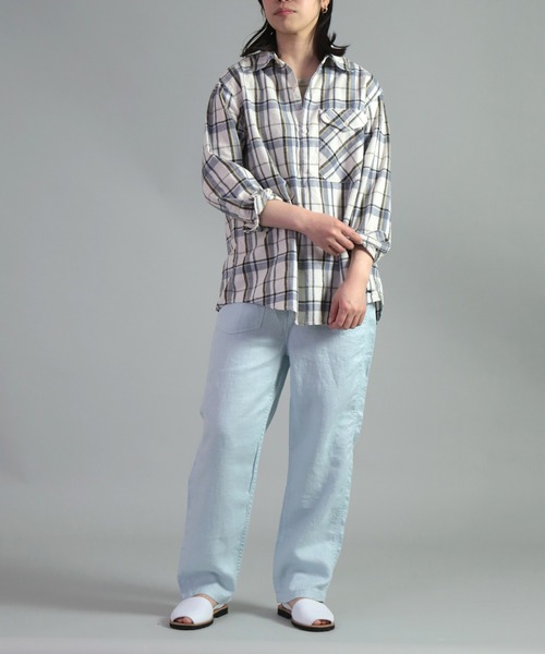 OMNIGOD（オムニゴッド）の「[OMNIGOD womens / オムニゴッド]　リネンツイル PWイージーパンツ（その他パンツ・レディース・ネイビー/ブラウン/グレー/ライトブラウン/ライトブルー/ブラック/グレイッシュベージュ・1/0）」の21枚目の写真
