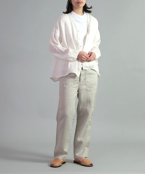 OMNIGOD（オムニゴッド）の「[OMNIGOD womens / オムニゴッド]　リネンツイル PWイージーパンツ（その他パンツ・レディース・ネイビー/ブラウン/グレー/ライトブラウン/ライトブルー/ブラック/グレイッシュベージュ・1/0）」の9枚目の写真