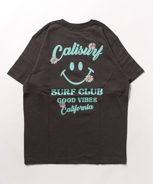 CALI SURF（カリサーフ）の「【Cali Surf】 CALI SURF 空紡糸天竺 刺繍TEE（Tシャツ/カットソー・メンズ・チャコールグレー/ホワイト・2/3）」の3枚目の写真
