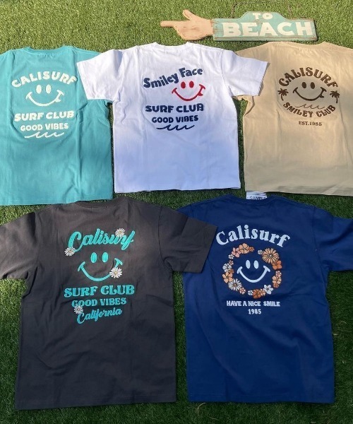 CALI SURF（カリサーフ）の「【Cali Surf】 CALI SURF 空紡糸天竺 刺繍TEE（Tシャツ/カットソー・メンズ・チャコールグレー/ホワイト・2/3）」の5枚目の写真