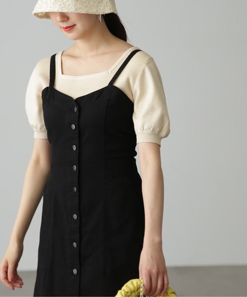 FREE'S MART(フリーズマート)の「◇【3サイズ展開XS-M】 バックリボンマーメイドデニムジャンパースカート【低身長サイズ有】(ジャンパースカート・レディース・ワンウォッシュ/ブラック・MEDIUM/SMALL/X-SMALL)」の2枚目の写真