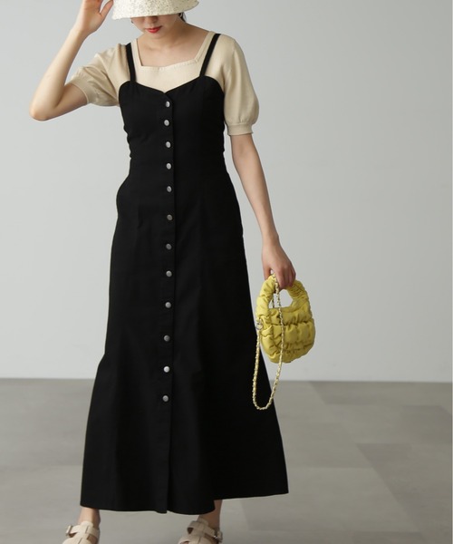 FREE'S MART(フリーズマート)の「◇【3サイズ展開XS-M】 バックリボンマーメイドデニムジャンパースカート【低身長サイズ有】(ジャンパースカート・レディース・ワンウォッシュ/ブラック・MEDIUM/SMALL/X-SMALL)」の4枚目の写真