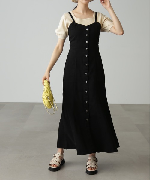 FREE'S MART(フリーズマート)の「◇【3サイズ展開XS-M】 バックリボンマーメイドデニムジャンパースカート【低身長サイズ有】(ジャンパースカート・レディース・ワンウォッシュ/ブラック・MEDIUM/SMALL/X-SMALL)」の5枚目の写真