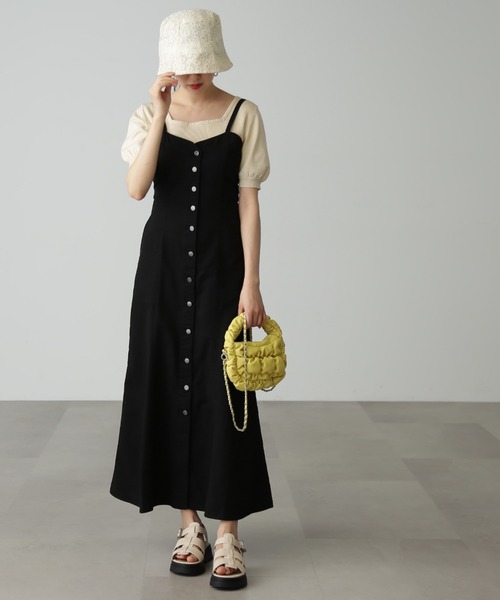 FREE'S MART(フリーズマート)の「◇【3サイズ展開XS-M】 バックリボンマーメイドデニムジャンパースカート【低身長サイズ有】(ジャンパースカート・レディース・ワンウォッシュ/ブラック・MEDIUM/SMALL/X-SMALL)」の8枚目の写真