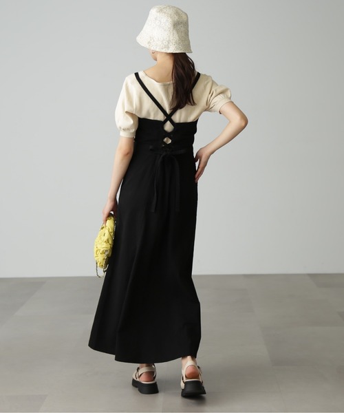 FREE'S MART(フリーズマート)の「◇【3サイズ展開XS-M】 バックリボンマーメイドデニムジャンパースカート【低身長サイズ有】(ジャンパースカート・レディース・ワンウォッシュ/ブラック・MEDIUM/SMALL/X-SMALL)」の12枚目の写真