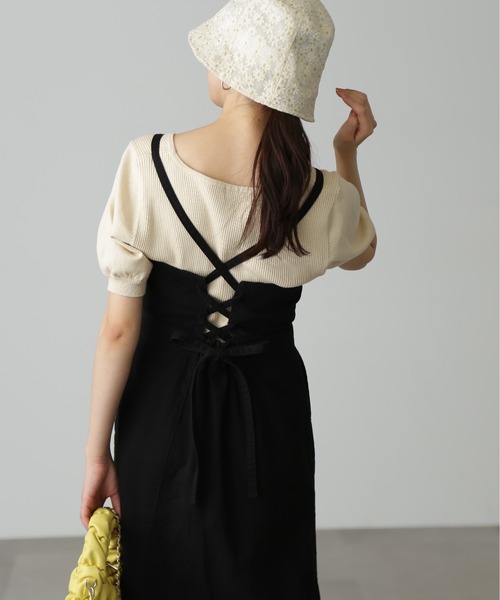 FREE'S MART(フリーズマート)の「◇【3サイズ展開XS-M】 バックリボンマーメイドデニムジャンパースカート【低身長サイズ有】(ジャンパースカート・レディース・ワンウォッシュ/ブラック・MEDIUM/SMALL/X-SMALL)」の13枚目の写真