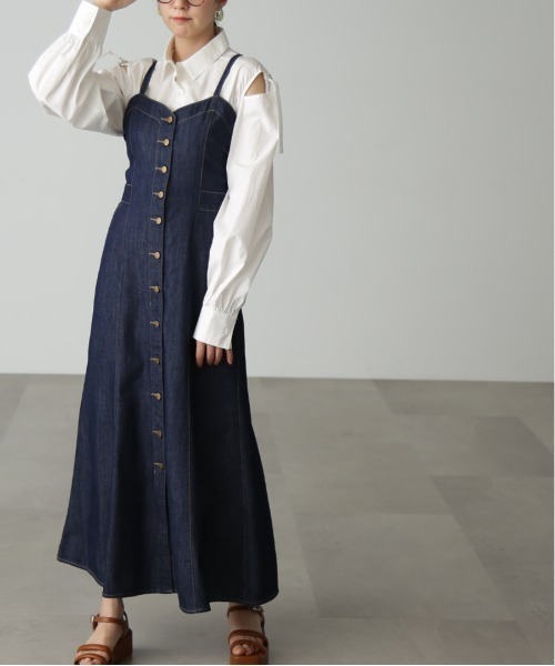 FREE'S MART(フリーズマート)の「◇【3サイズ展開XS-M】 バックリボンマーメイドデニムジャンパースカート【低身長サイズ有】(ジャンパースカート・レディース・ワンウォッシュ/ブラック・MEDIUM/SMALL/X-SMALL)」の17枚目の写真