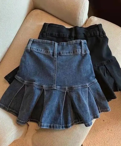 ROOPTOKYO（ループトウキョウ）の「▲Denim Pleats Mini Skirt / デニムプリーツミニスカート（スカート・レディース・ブラック/ブルー・S/L/M）」の3枚目の写真