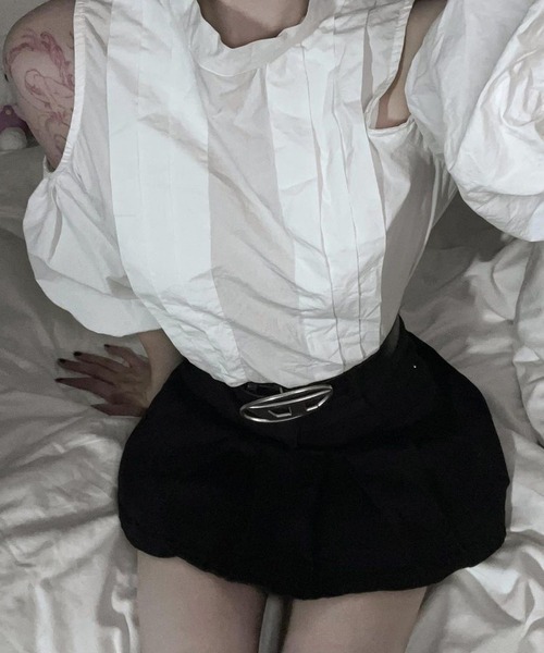 ROOPTOKYO（ループトウキョウ）の「▲Denim Pleats Mini Skirt / デニムプリーツミニスカート（スカート・レディース・ブラック/ブルー・S/L/M）」の12枚目の写真