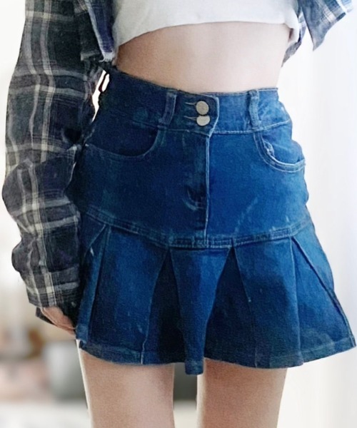 ROOPTOKYO（ループトウキョウ）の「▲Denim Pleats Mini Skirt / デニムプリーツミニスカート（スカート・レディース・ブラック/ブルー・S/L/M）」の20枚目の写真
