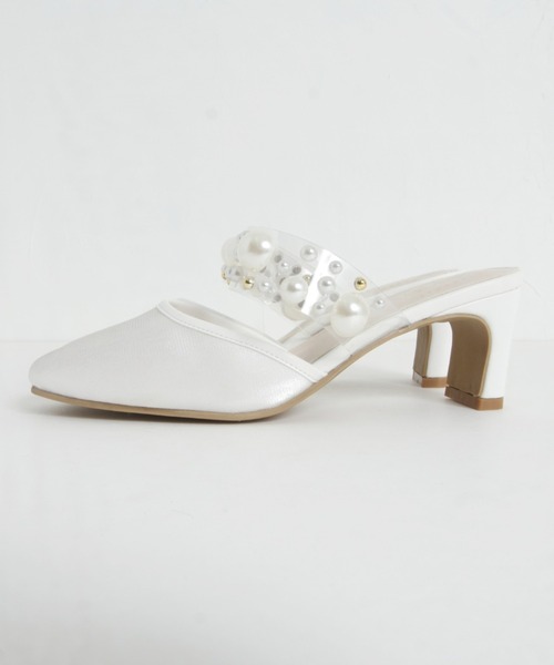 tocco closet（トッコ　クローゼット）の「パールスタッズ付きミュールサンダル（サンダル・レディース・ブラック/オフホワイト・M/L/S）」の13枚目の写真