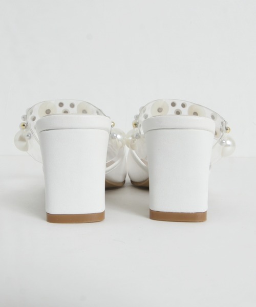 tocco closet（トッコ　クローゼット）の「パールスタッズ付きミュールサンダル（サンダル・レディース・ブラック/オフホワイト・M/L/S）」の15枚目の写真