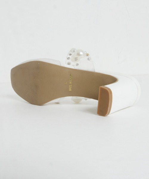 tocco closet（トッコ　クローゼット）の「パールスタッズ付きミュールサンダル（サンダル・レディース・ブラック/オフホワイト・M/L/S）」の18枚目の写真