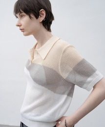 tシャツ 「 EKCOOKIES 」シアーポロシャツニットトップス レディース セール】【 EKCOOKIES 】シアーポロシャツニットトップス（T