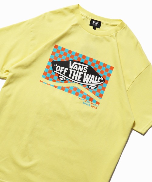 VANS（バンズ）の「VANS/ヴァンズ M COLOR&CHECKER LOGO SS TEE Tシャツ（Tシャツ/カットソー・メンズ・ブラック/イエロー/ホワイト・M/L/XL）」の2枚目の写真