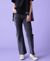 AVIREX | REMAKE DENIM SEMI FLARE WITH PRINT/ リメイクデニム セミフレア― ウィズプリント(デニムパンツ)