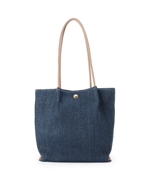 SHOO・LA・RUE（シューラルー）の「◆雑材風細ハンドルトートバッグ（トートバッグ・レディース・ネイビー/ベージュ/アイボリー・00）」の3枚目の写真