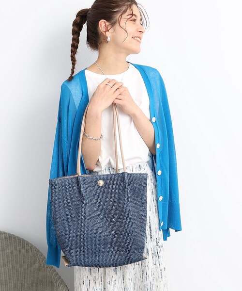 SHOO・LA・RUE（シューラルー）の「◆雑材風細ハンドルトートバッグ（トートバッグ・レディース・ネイビー/ベージュ/アイボリー・00）」の9枚目の写真