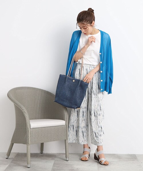 SHOO・LA・RUE（シューラルー）の「◆雑材風細ハンドルトートバッグ（トートバッグ・レディース・ネイビー/ベージュ/アイボリー・00）」の16枚目の写真