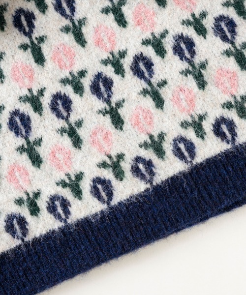 trois lapins kp(トロワラパンケーピー)の「花柄ジャガードニットワンピース(100~150cm)(ワンピース・キッズ・ネイビー/ピンク・100cm/110cm/120cm/130cm/140cm/150cm)」の11枚目の写真
