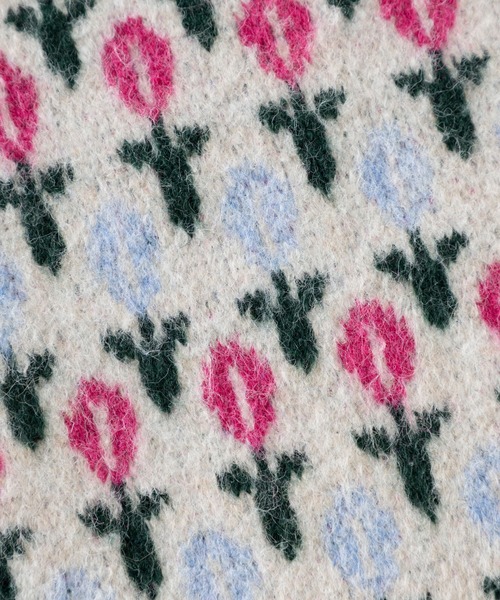 trois lapins kp(トロワラパンケーピー)の「花柄ジャガードニットワンピース(100~150cm)(ワンピース・キッズ・ネイビー/ピンク・100cm/110cm/120cm/130cm/140cm/150cm)」の9枚目の写真