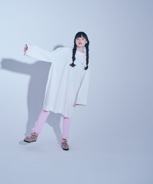 LOWRYS FARM（ローリーズファーム）の「チビフリルＢＩＧワンピース／ＩＣＥ  966377（ワンピース・レディース・ブラック/オフホワイト/ピンク・FREE）」の7枚目の写真
