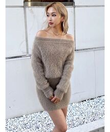 GYDA | オフショルシャギーニットワンピース(ワンピース)