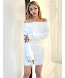 GYDA | オフショルシャギーニットワンピース(ワンピース)