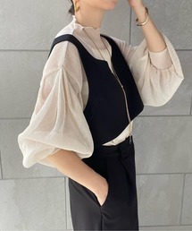 y/m by misato | 楊柳シフォンパフスリーブ(シャツ/ブラウス)