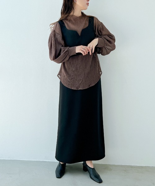 y/m by misato（イムバイミサト）の「楊柳シフォンパフスリーブブラウス（シャツ/ブラウス・レディース・オフホワイト/ブラウン・FREE）」の8枚目の写真