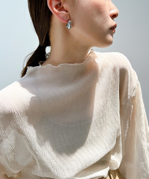 y/m by misato（イムバイミサト）の「楊柳シフォンパフスリーブブラウス（シャツ/ブラウス・レディース・オフホワイト/ブラウン・FREE）」の5枚目の写真