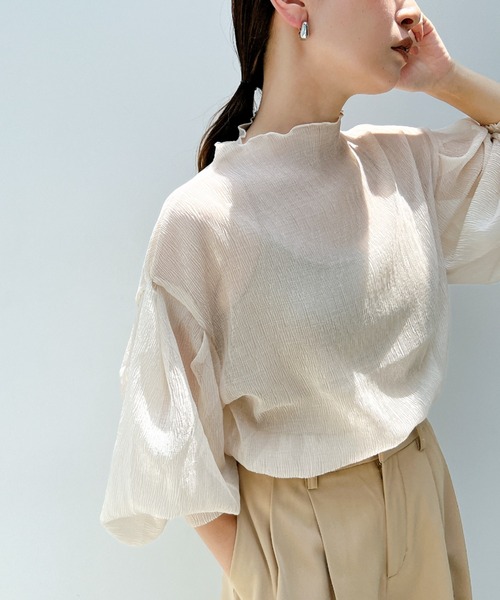 y/m by misato（イムバイミサト）の「楊柳シフォンパフスリーブブラウス（シャツ/ブラウス・レディース・オフホワイト/ブラウン・FREE）」の14枚目の写真
