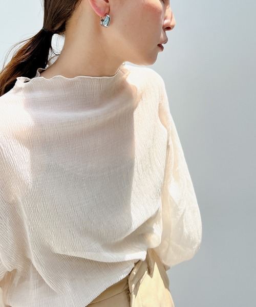 y/m by misato（イムバイミサト）の「楊柳シフォンパフスリーブブラウス（シャツ/ブラウス・レディース・オフホワイト/ブラウン・FREE）」の10枚目の写真