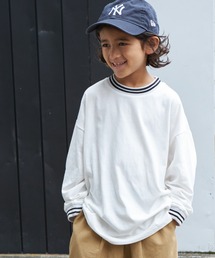 PAIRMANON STREET（ペアマノンストリート）の「【PAIRMANON STREET】袖口 襟 ボーダーラインリブ 長袖 Tシャツ（Tシャツ/カットソー・キッズ）」