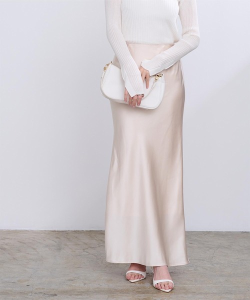 サテンマーメイドマキシスカート（スカート）｜ur 