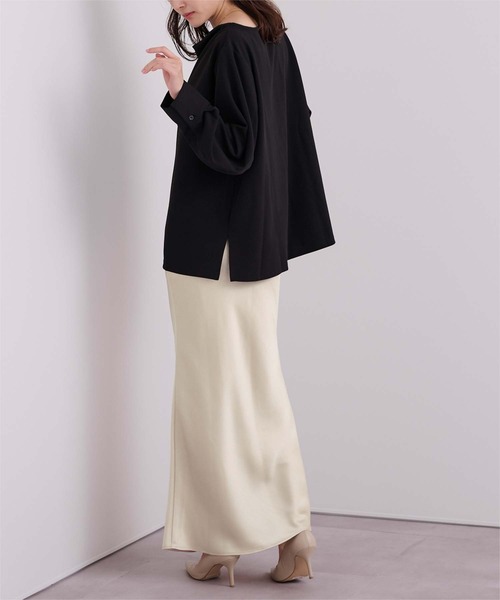 ユアーズ] サテン マーメイド マキシ スカート BCXN1683 購入 サテンマーメイドマキシスカート　ブラック