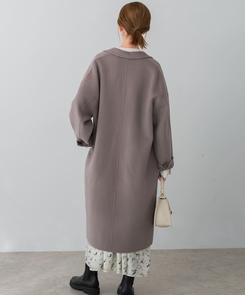 URBAN RESEARCH ROSSO WOMEN（アーバンリサーチ　ロッソ）の「ウールカシミヤリバーチェスターコート（チェスターコート・レディース・オフホワイト/ブラック/モカ・FREE）」の20枚目の写真