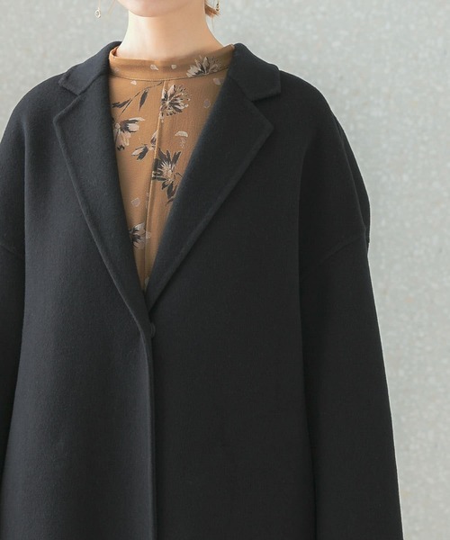 URBAN RESEARCH ROSSO WOMEN（アーバンリサーチ　ロッソ）の「ウールカシミヤリバーチェスターコート（チェスターコート・レディース・オフホワイト/ブラック/モカ・FREE）」の19枚目の写真