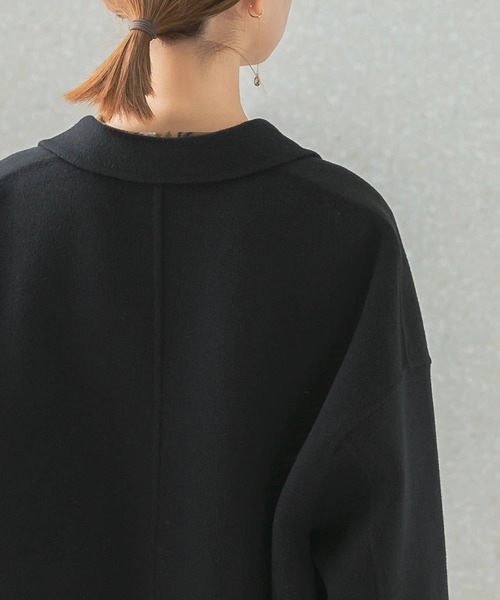 URBAN RESEARCH ROSSO WOMEN（アーバンリサーチ　ロッソ）の「ウールカシミヤリバーチェスターコート（チェスターコート・レディース・オフホワイト/ブラック/モカ・FREE）」の12枚目の写真