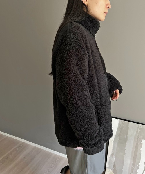 Jewelobe（ジュエローブ）の「もこもこジップアウター（ブルゾン・レディース・ブラック/ベージュ/アイボリー・FREE）」の15枚目の写真